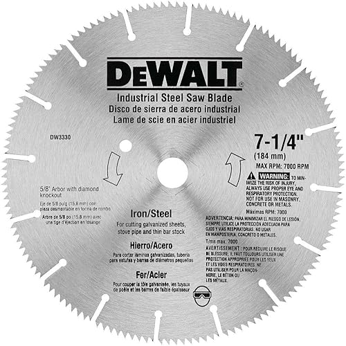 DEWALT Hoja de sierra circular 7 14 pulgadas 16 dientes corte de metal DW330 DEWALT Hoja de sierra circular 7 14 pulgadas 16 dientes corte de metal DW330