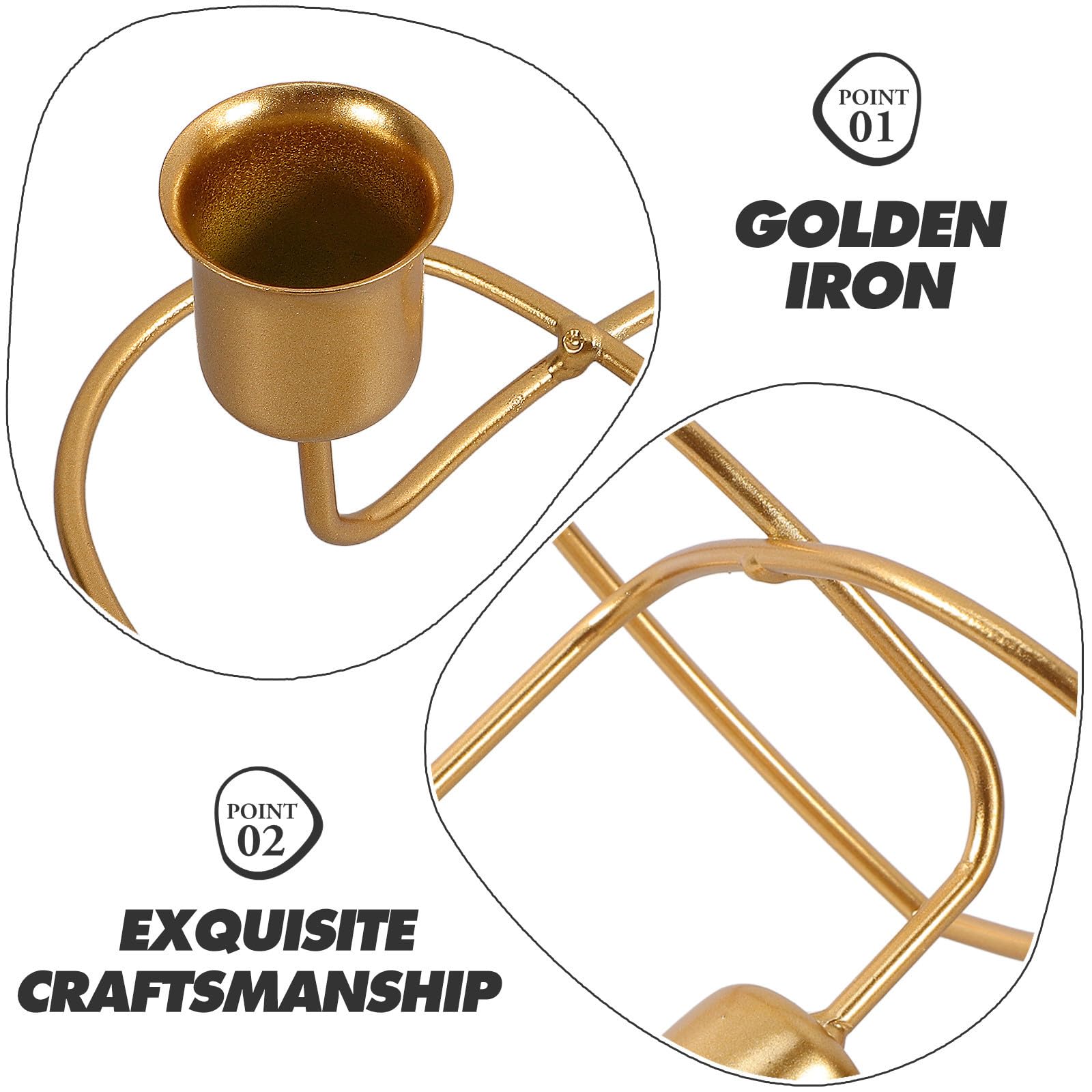 TOYANDONA 5 Stück Goldener Eisen Kerzenständer für Esstische, Hochzeiten