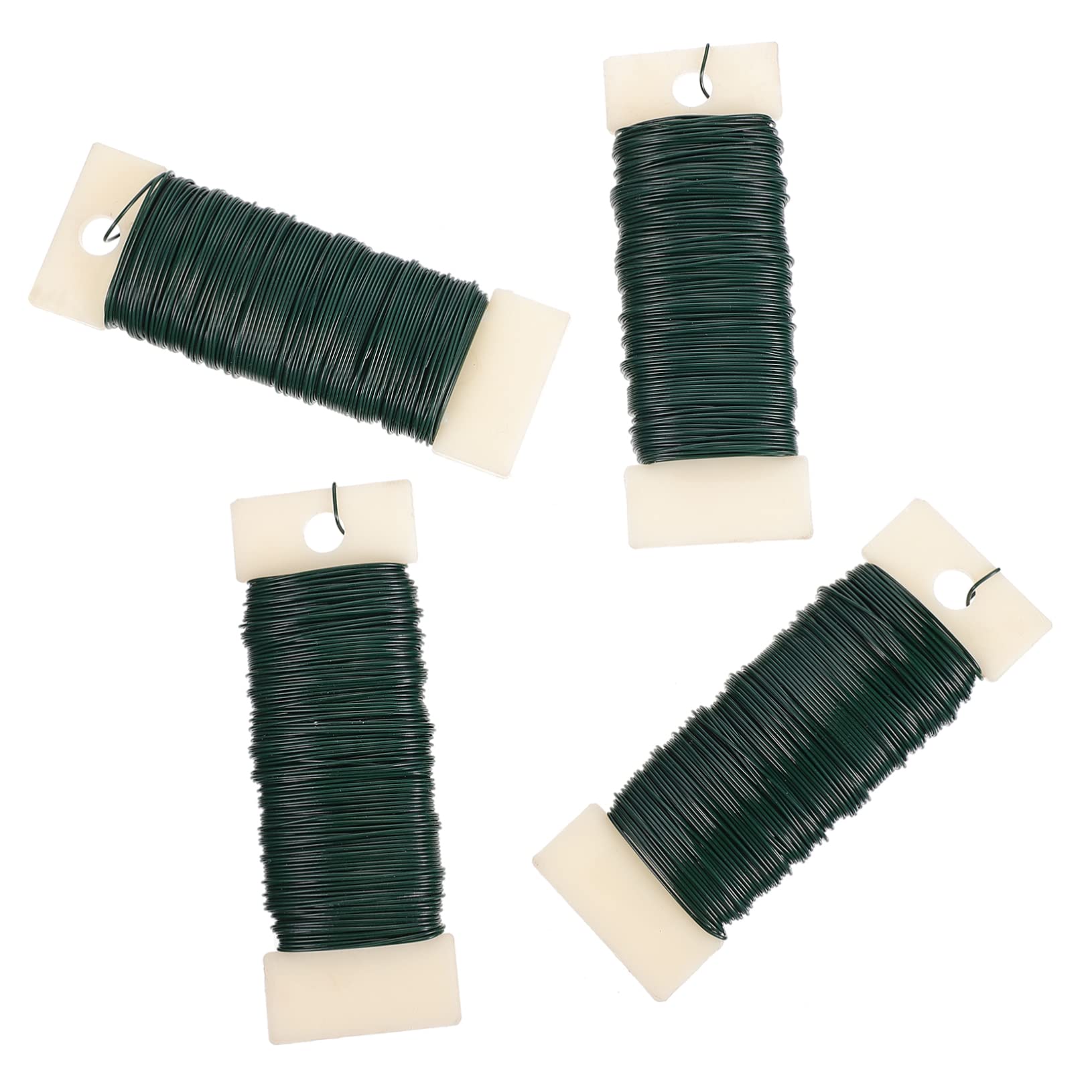 BEBEMOKO 4 Rolls Flexible Floral Arrangement Wire of Durable Wrapped Wreath Wire for DIY Crafts Artificial Flowers and Floral Styling Lightweight Easy to Use Per