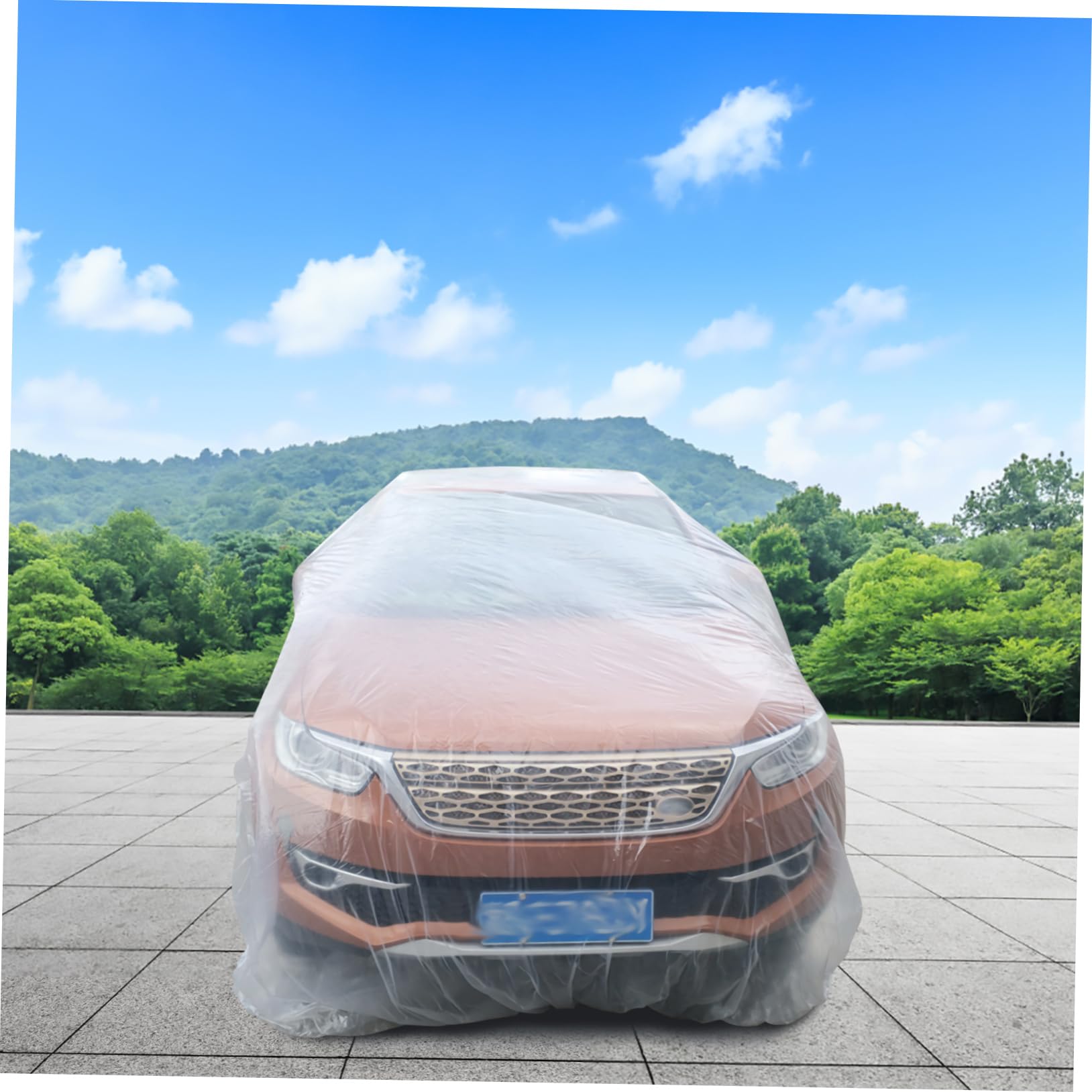 TOPPERFUN Protective Car Cover Dustproof Fit for Sedan Rainproof Lightweight Plastic Abrasion-Resistant Easy Replacement — view 4