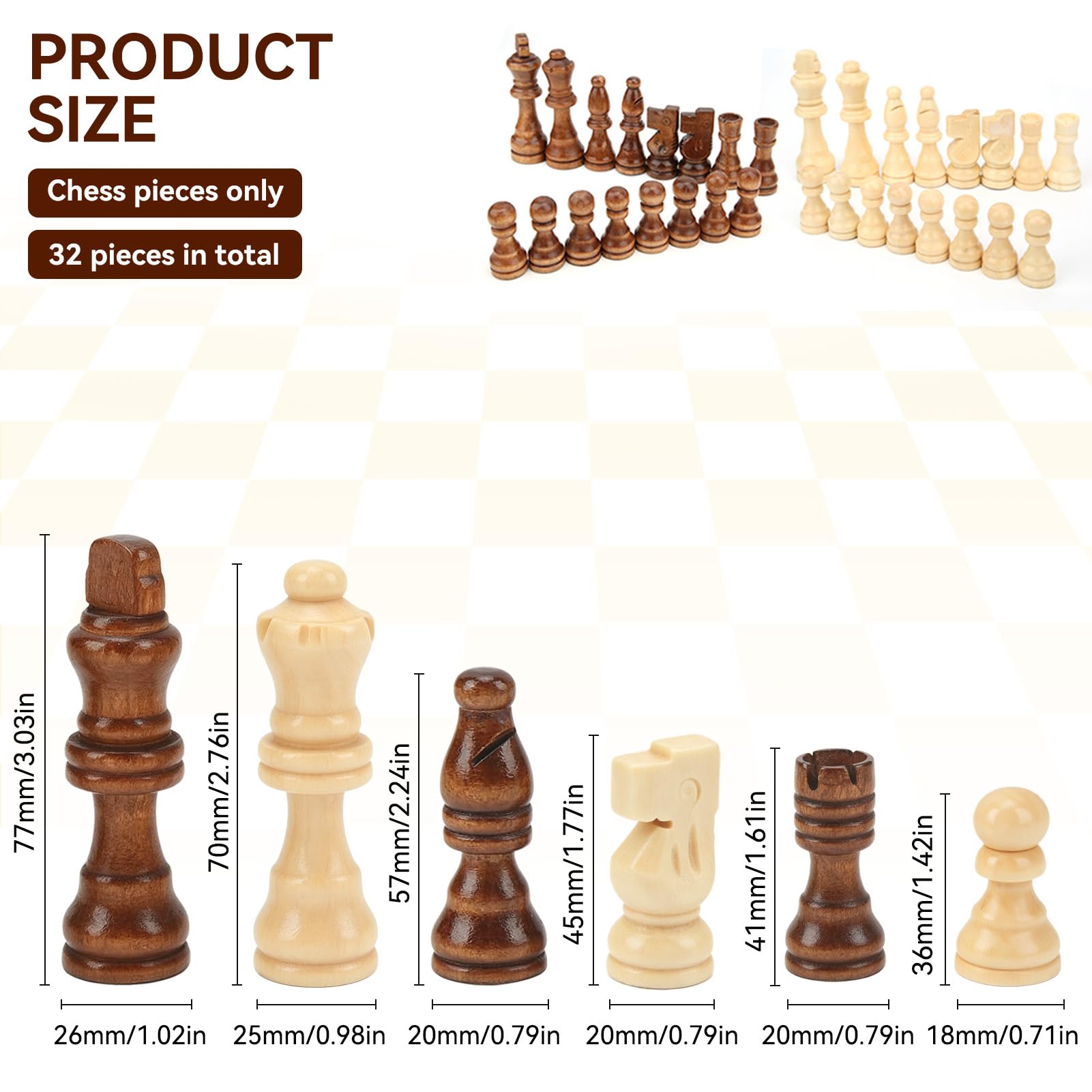 Pièces d'échecs en buis sculpté à la main Staunton 4 avec échiquier en Pièces d'échecs en buis sculpté à la main Staunton 4 avec échiquier en