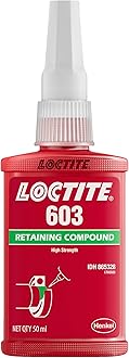 LOCTITE 603-50 ml | Retaining Compound | High Strength | Prevents Vibrational Loosening | Bonding of cylindrical fitting | For use on close-fitting metal cylindrical parts | Low Viscosity