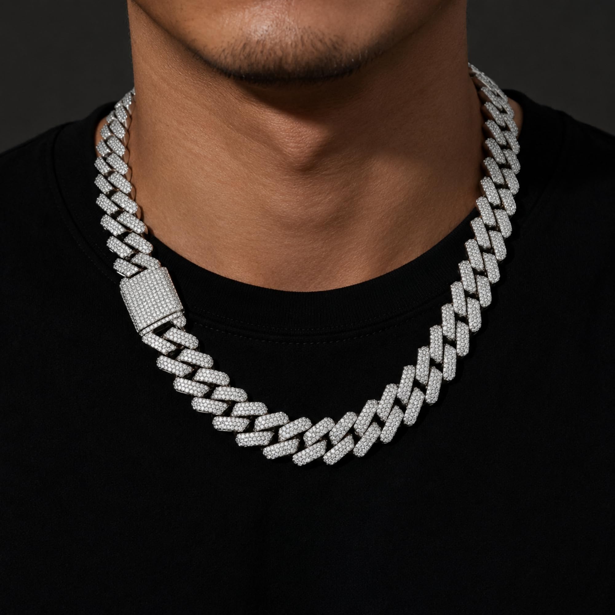 ICEDIAMOND 20MM collar de cadena cubana con recubrimiento glacé Miami/Bling bañado en oro 14k CZ-diamond Full Ice Wide Cuban Heavy Chain/Trend Rap joyería para hombre y mujer