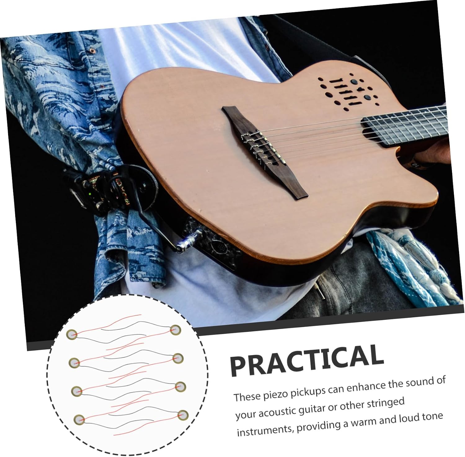 15pcs Guitar Accessory Piezo Diaphragm Pickup Acoustic Pickup Transducer for Guitar