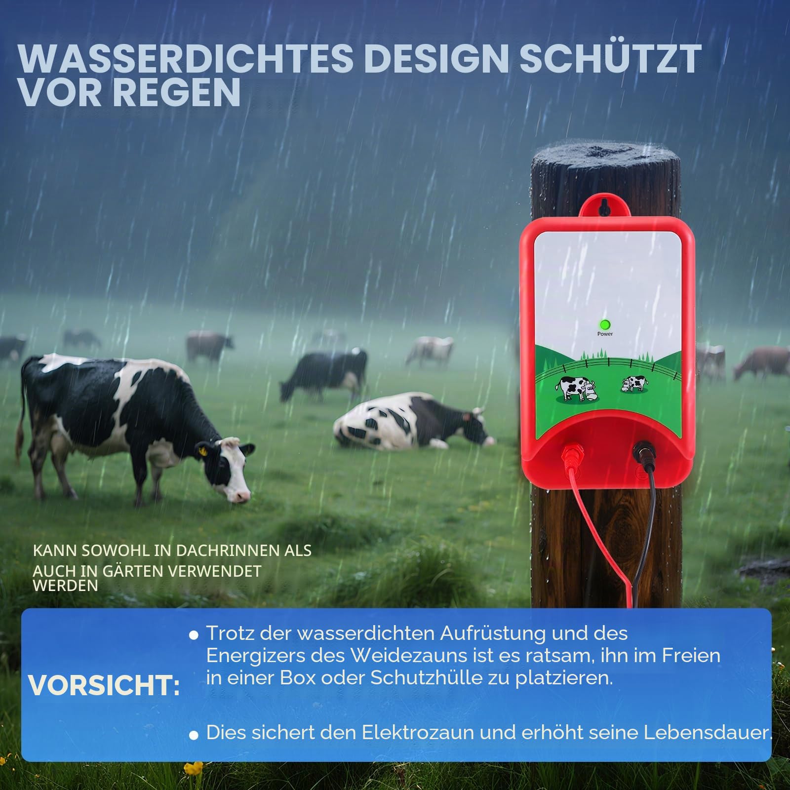 Elektrozaun-Ladegerät,Weidezaungerät 12V,Elektrischer Weidezaun 2J,10 Km Reichweite,Elektrozaungerät Für Rinder,Schafe,Nutztieren,Haustieren,Geflügel, Hausweide,Gärten
