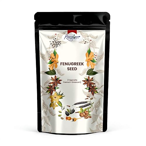 Ramaroma Semillas de fenogreco (Methi) enteras de 5.1 onzas, tarro de 5.1 onzas, Trigonella Foenum Graecum  Todo natural  Vegano  Apto para gluten disponible en Yaxa Costa Rica