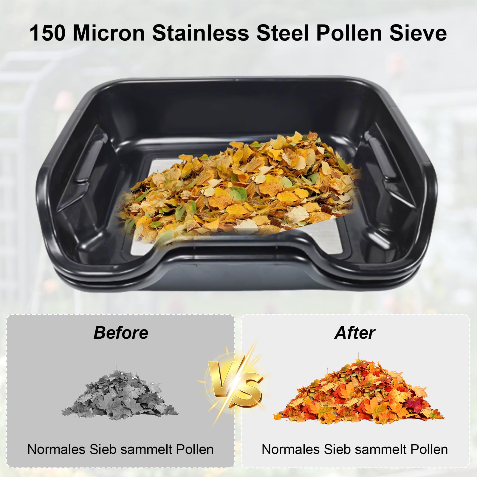 Kit Trim Bin Pro, Tamis à Pollen de 150 microns avec 2 Ciseaux et Une Brosse, loupe, Plateau de tri Ergonomique, bac de tri, Plateau de tri pour Pollen et Herbes