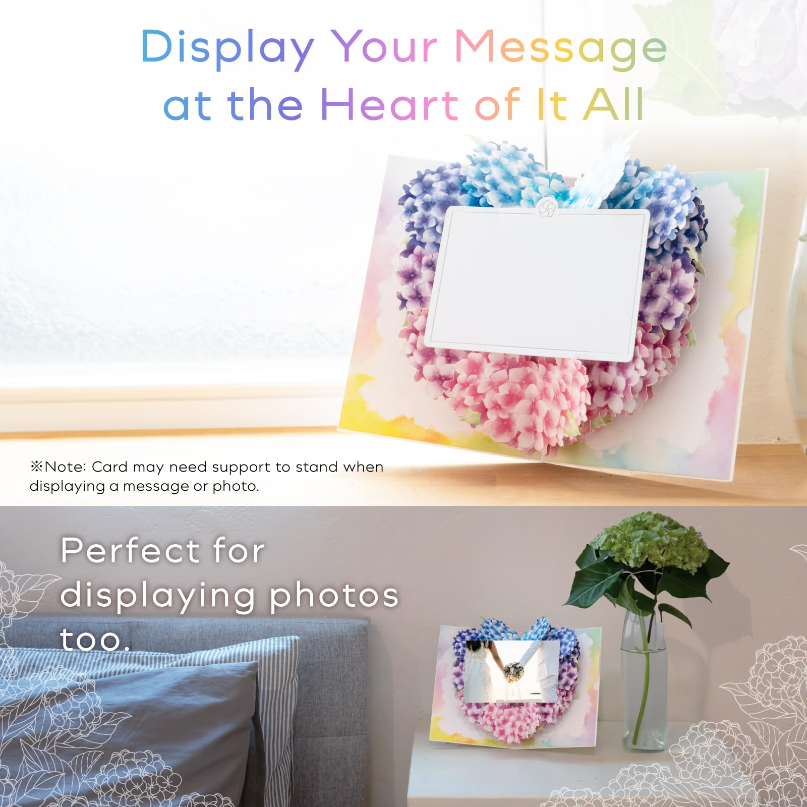 HIBINO 3D Pop-Up Sakura Heart Card | With Slide-Out Togo - View #3