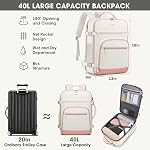 Large Carry On Travel Backpack: Flight Approved 40L Waterproof Personal Item Daypack for Women Weekender Bag fit 17inch Laptop Luggage Backpack Traveling Business with USB Port and 3 Packing Cubes