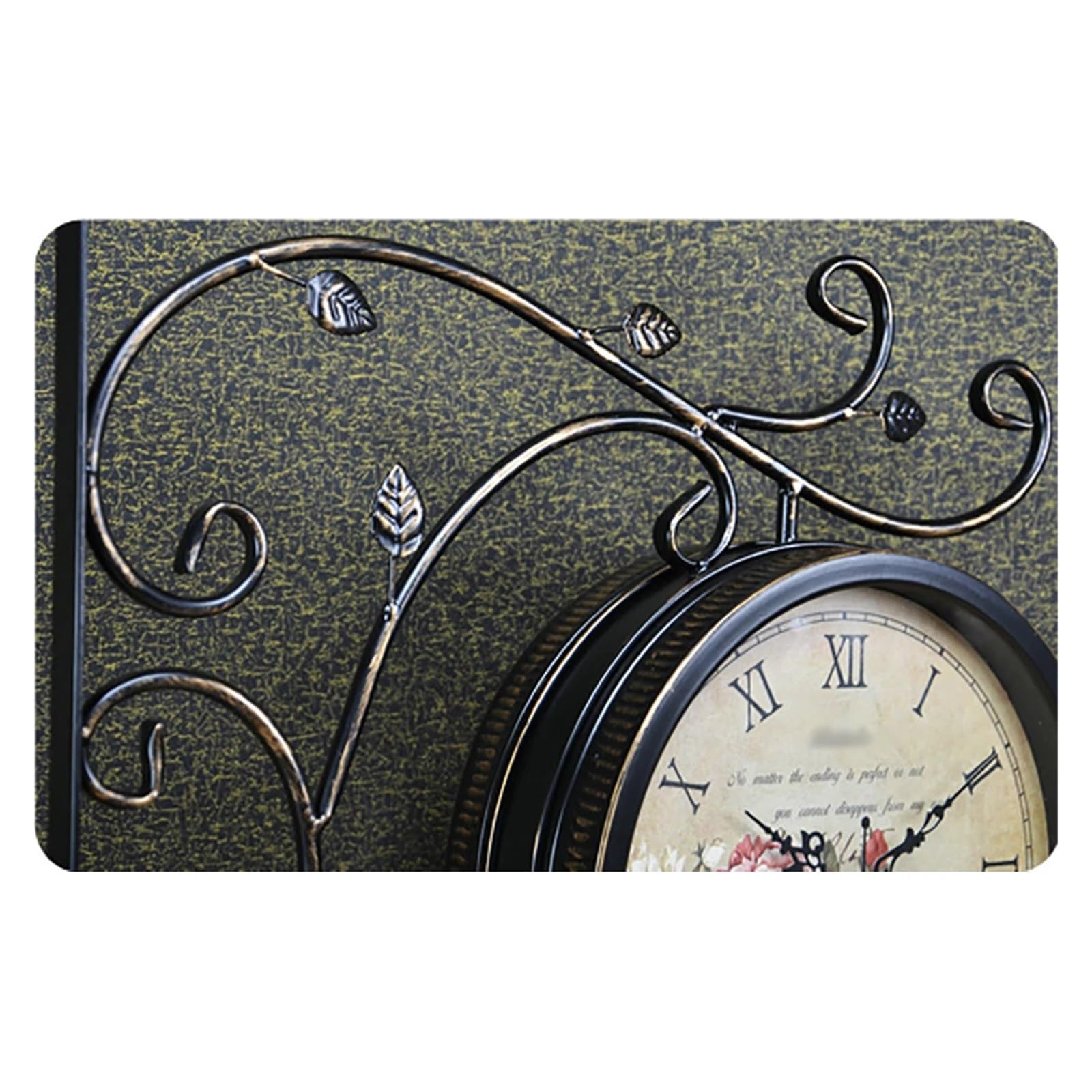 Reloj De Pared Lateral Doble 25cm, Hierro Vintage Americano con Números Arábigos For Patio, Jardín Y Sala Estar Preciso Y Silencioso(Style 3)