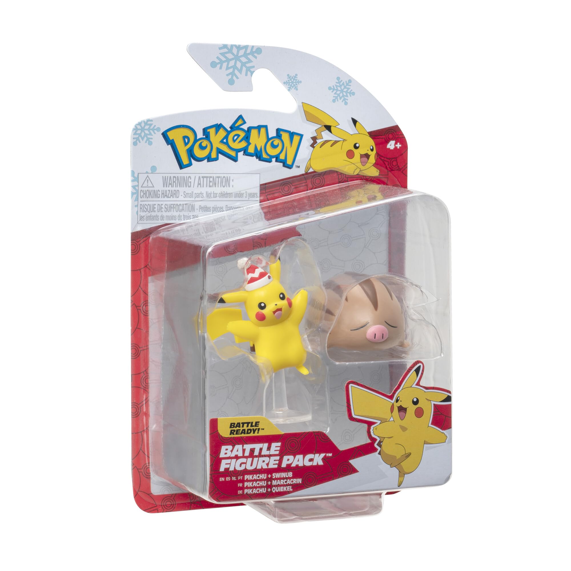 Pokémon Battle Figure 2 Pack (Holiday Pikachu #7 & Swinub) – W3