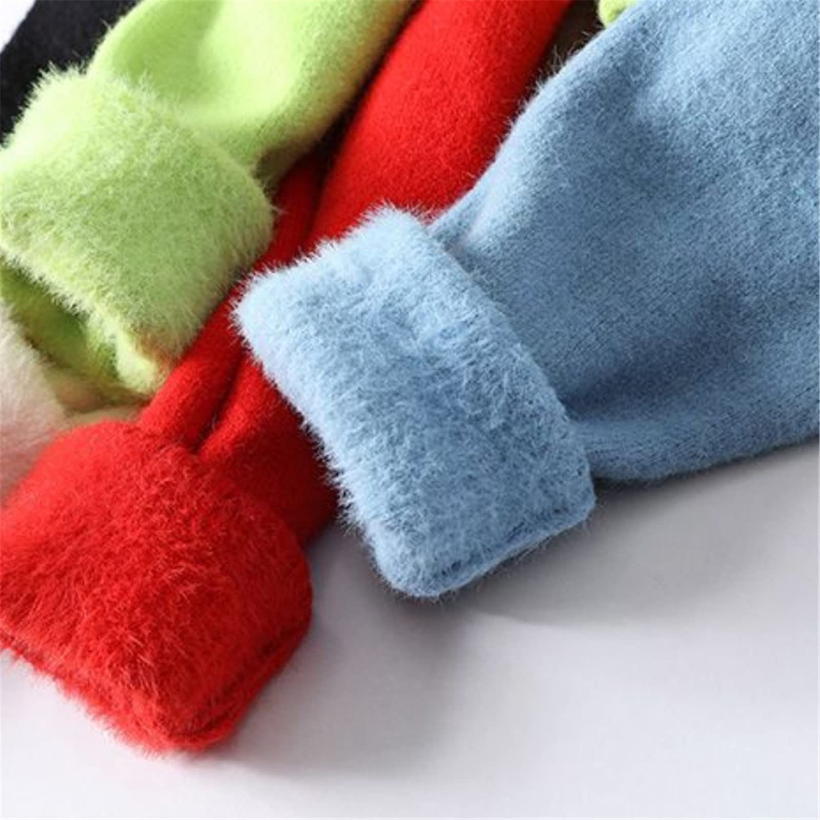 Vogrtcc Herren-Rollkragen, Herbst, Winter, gestricktes Fleece, lässig, dick, einfarbig, langärmelig, schmaler Pullover