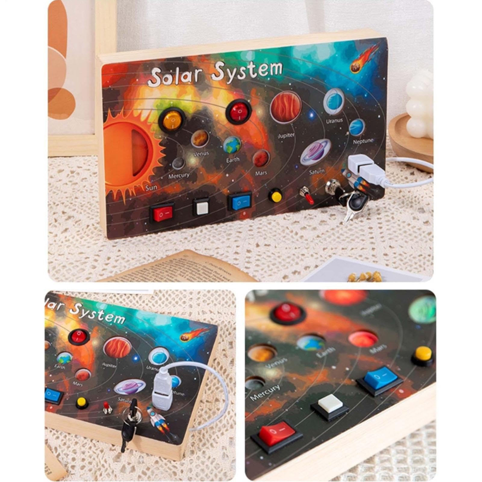 Pannello Sensoriale di attività per Bambini Giocattolo Educativo | Colorato Fidget Educativo per Bambini Piccoli Casa Viaggio Scuola Asilo Maschi Femmine Compleanni Natal