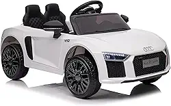 Zippy Toys, Carro Elétrico Audi R8 12V com Controle Remoto, Branco