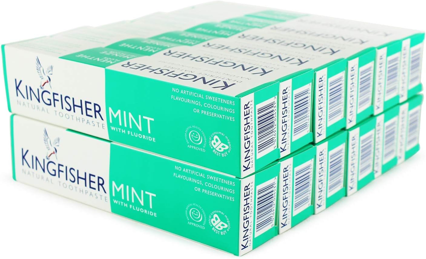 Kingfisher Toothpaste Mint (With Fluoride) 12x100ml Amazon.co.uk Health & Personal Care