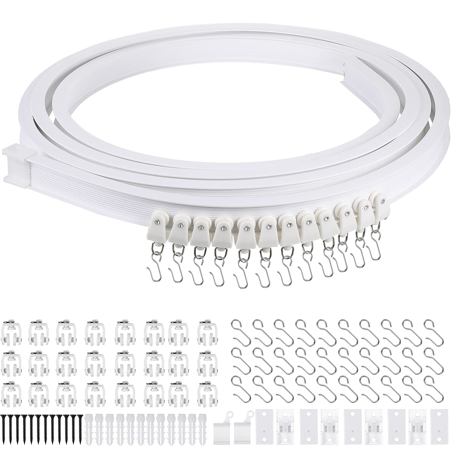 Moyeno Shower Curtain Rod Tension Rod Adjustable, No Drill Window