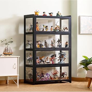Collection Case Figure Case Acrylic Display Stand Cosmetic Counter Figure Display Cabinet Lego Products Ornament Display Cabinet 27.6 x 13.4 x 55.1 inches 70 x 34 x 140 cm, Black