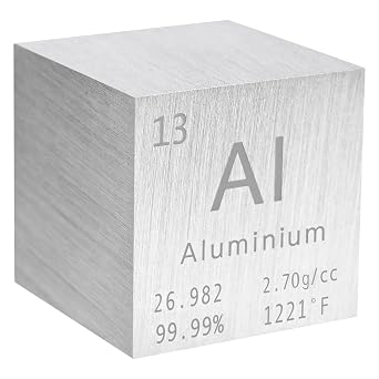 Aluminum Cube 99.99% Pure Element 25.4mm Density for Collection DIY Teacher Science Creative Gift 1 Inch