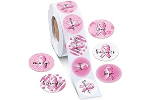 Teling Breast Cancer Awareness Stickers Roll