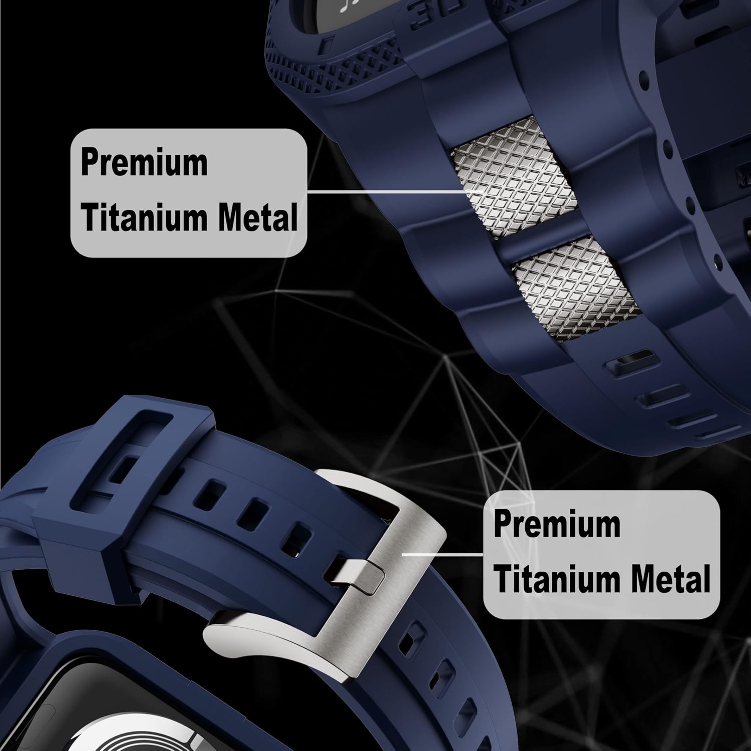 GELISHI Bands Compatible for Apple Watch Ultra 3/2/1 49mm Band, Rugged Protective Case with TPU Sport Band Military Shockproof Bumper Case for Apple Watch 49mm Men
