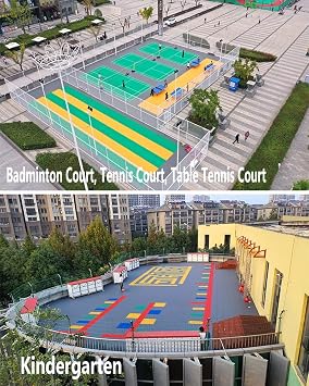 Floor Tiles 25CM Modular Interlocking Floor Tiles, Outdoor Basketball Court Badminton Court Weatherproof Stitching Sports Mat