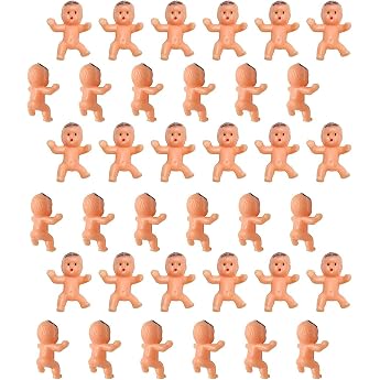 36pcs Mini Plastic Babies for Baby Shower Ice Cube Game Party Decorations Baby Toys Latin Colour