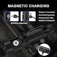 Vista 3 de Powertac M6 G3 Tradesman Flashlight – 2030 Lumens, 330m Long Throw, Magnetic Tail, Rechargeable Compact EDC LED Light for Camping, Hiking, and