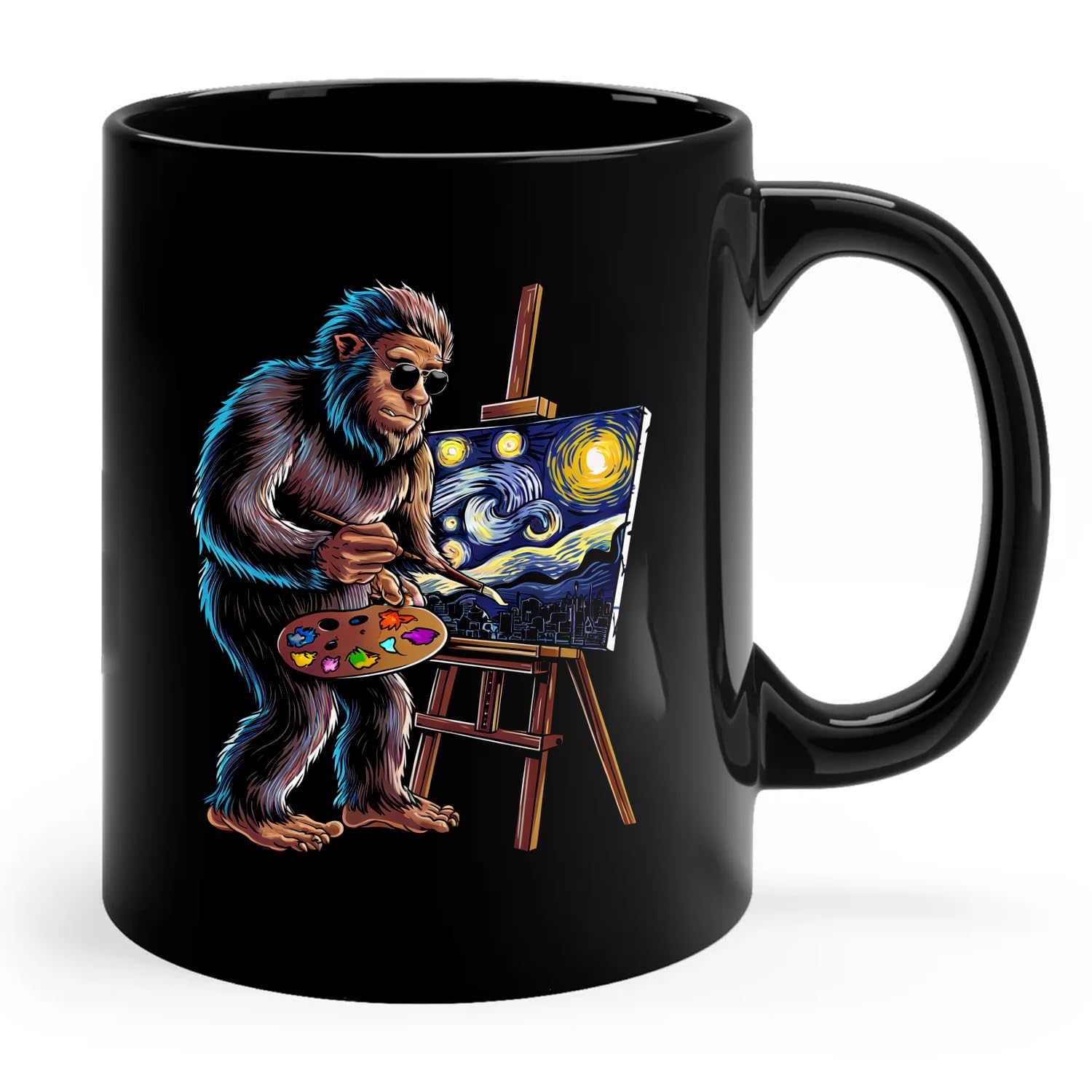 cogiceprint Starry Night Bigfoot Painting - Funny ...