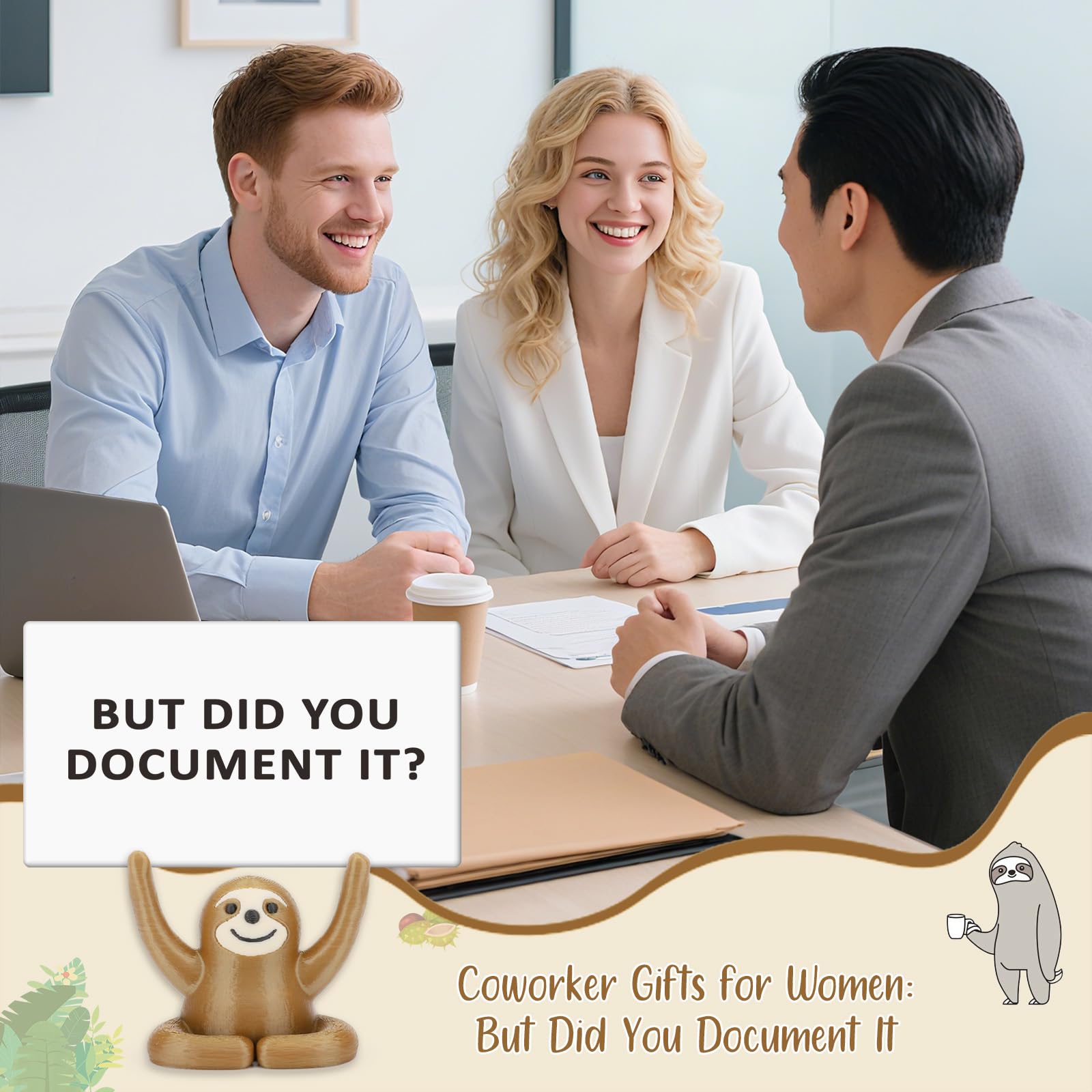 Gifts for Coworkers Women Men Funny Sloth Work Office Gifts for Employees Boss Manager Engineers Birthday Retirement Gift Farewell Going Away Boss's Day Christmas But Did You Document It Office Decor