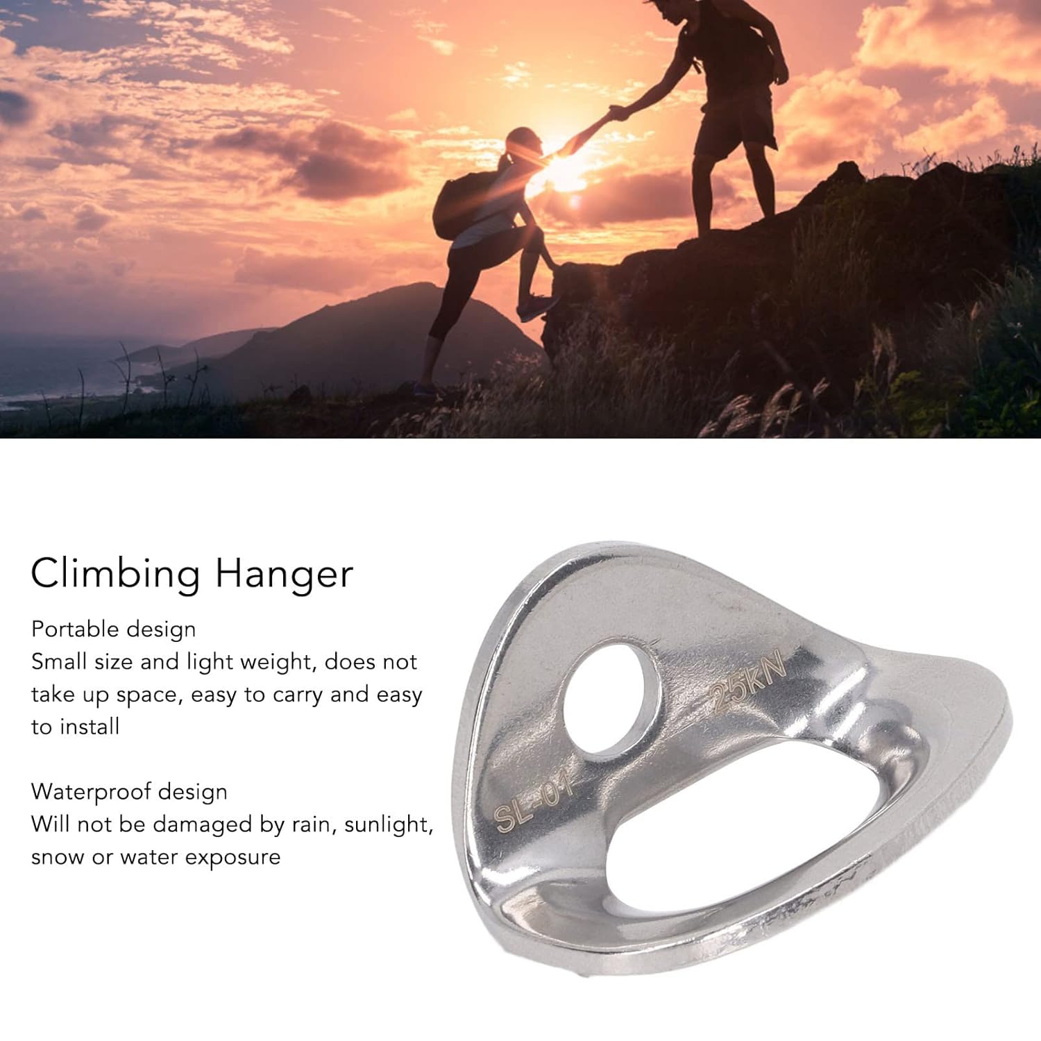 Bolt Hanger,10Pcs Climbing Hanger Lightweight Stainless Steel Rock Climbing Anchors for Cave Exploration Engineering Protection