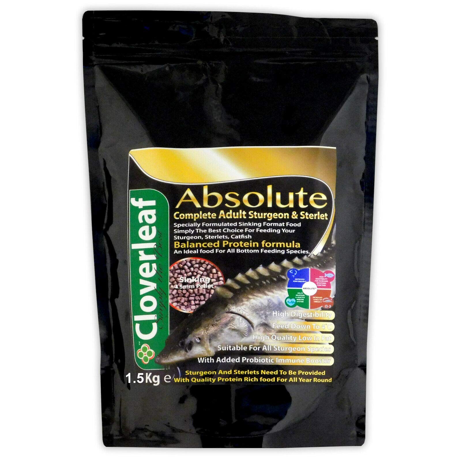 Cloverleaf Sturgeon/Sterlet Sinking Pellets - Jumbo, 1.5kg