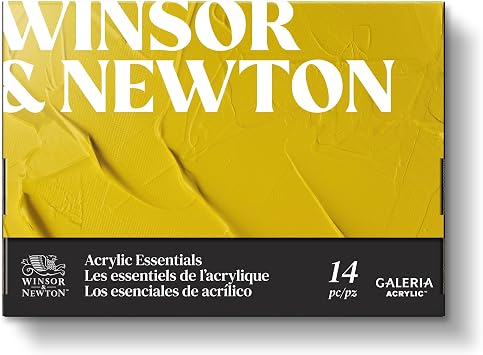 Winsor & Newton Galeria Acrylic Paint, Set of 10x12ml Tubes includes 2 Brushes, Pad, Palette