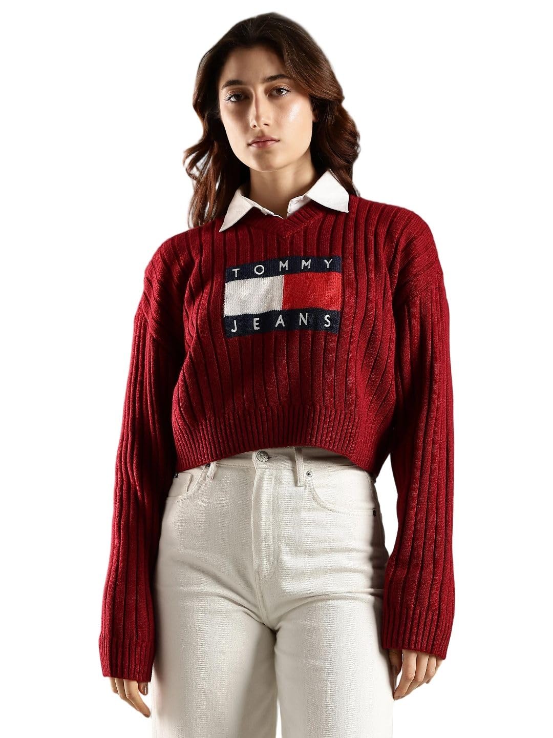 tommy hilfiger Regular Fit Polyester V-Neck Pullovers Sweater-picture-14