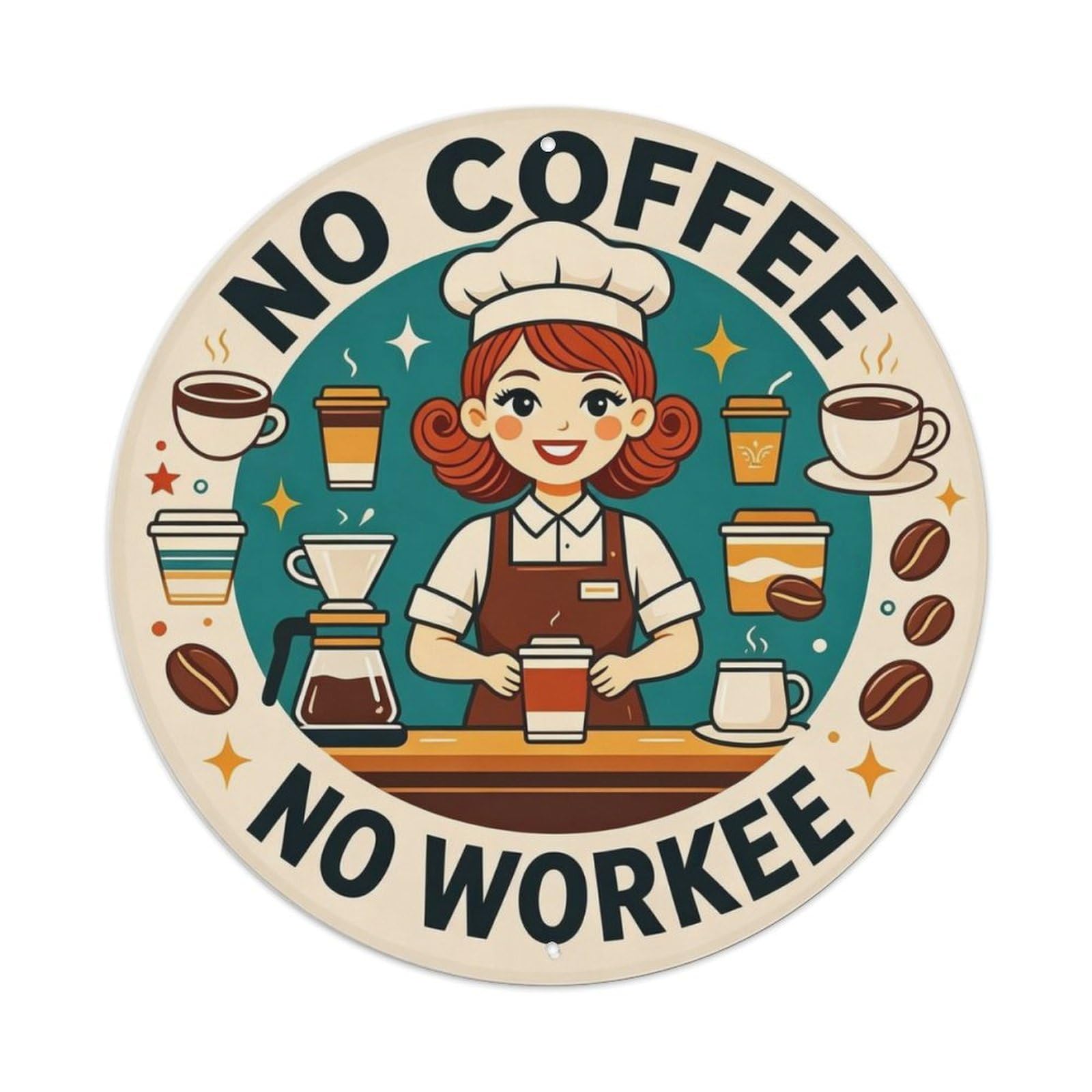 Retro Coffee Lover Metal Tin Sign Plaque