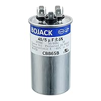 Vista 1 de BOJACK 40+5uF 40/5MFD ±6% 370V CBB65 Condensador de arranque circular de doble funcionamiento para funcionamiento de motor AC o arranque
