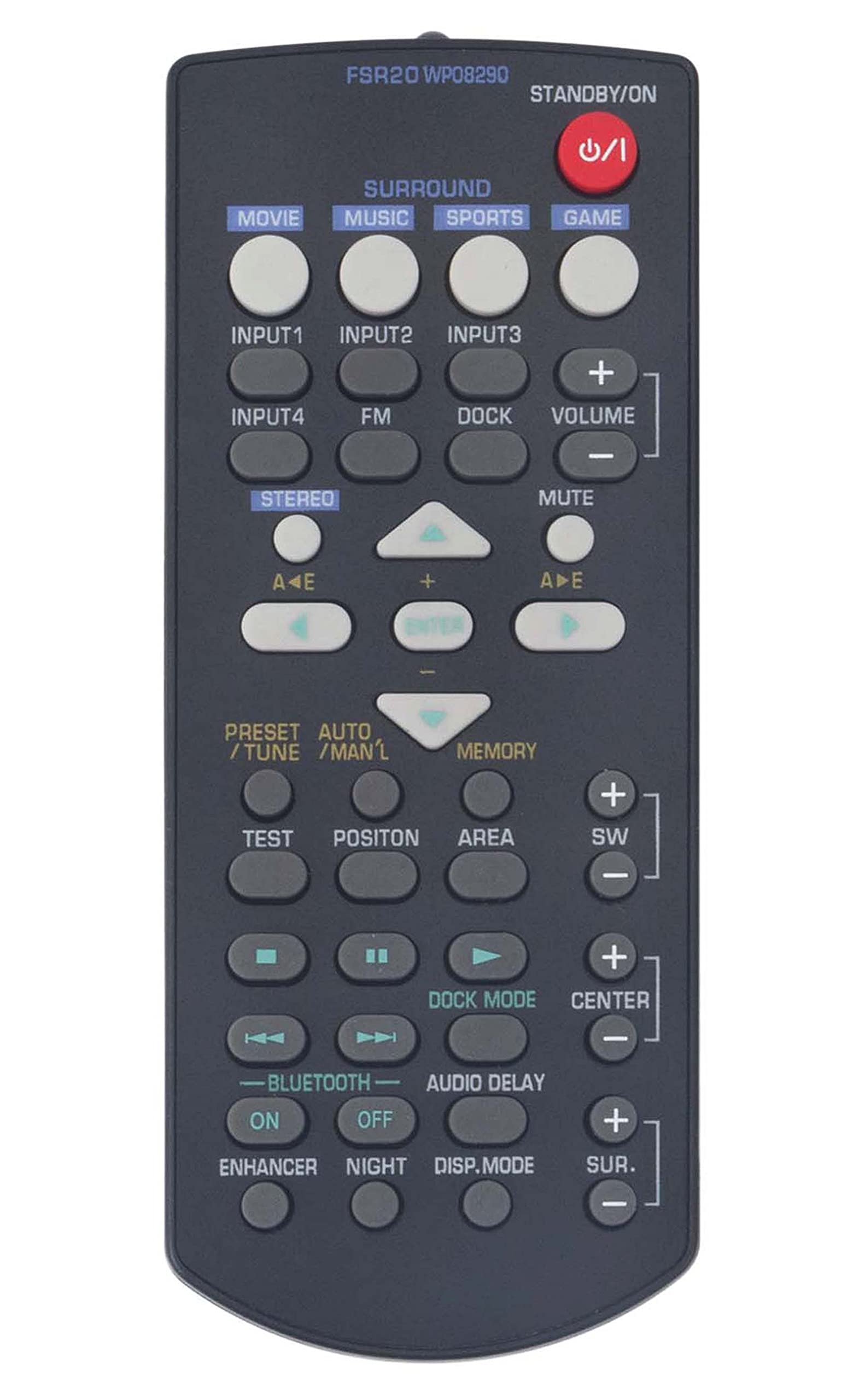 FSR20 WP08290 Replaced Remote fit for Yamaha Sound Bar Front Surround System YAS-71 YAS-71BL YAS-71CU YAS-71SPX YAS-81 YAS-81CU YAS-81SPX