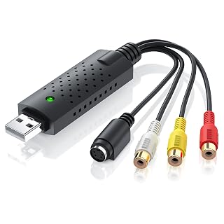 CSL - USB 2.0 Audio Video Grabber - Neue Software Windows 11 fähig - VHS - Videoadapter zur Bearbeitung-Nachbearbeitung - vergoldete Kontakte - Amazon product rated Grade A