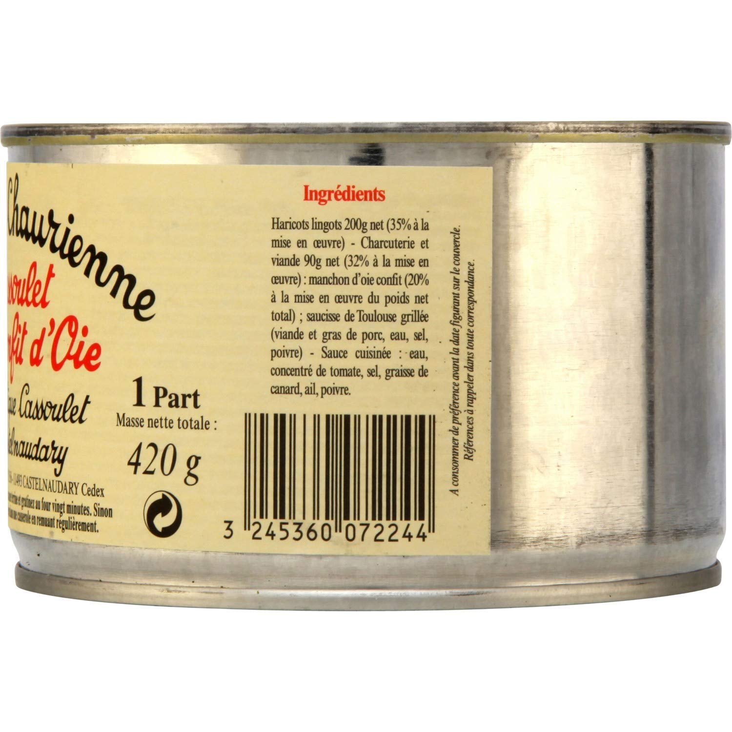 La Belle Chaurienne Cassoulet AU Confit D'Oie 420g