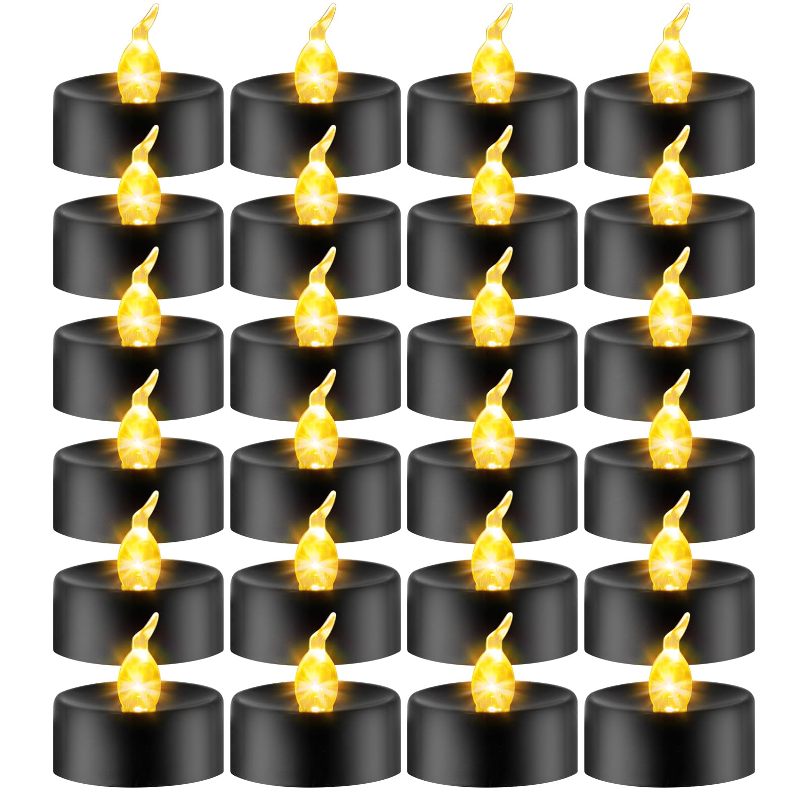 24 Pack Battery Operated Black LED Tea Lights