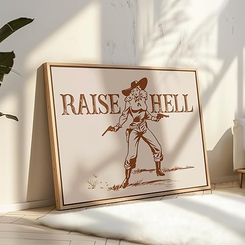 Miniatura 4 de Poster Master Póster de vaquera  Impresión marrón retro de la crianza del infierno  Arte occidental  Arte del salvaje oeste  Arte moderno  Regalo