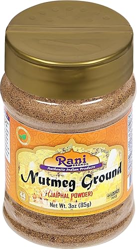 Miniatura 7 de Rani Nuez moscada (Jaiphul) Polvo molido para especias de 3 oz (85 g) Tarro de PET  Todo natural  Vegano  Apto para gluten  Sin OMG  Kosher  Origen