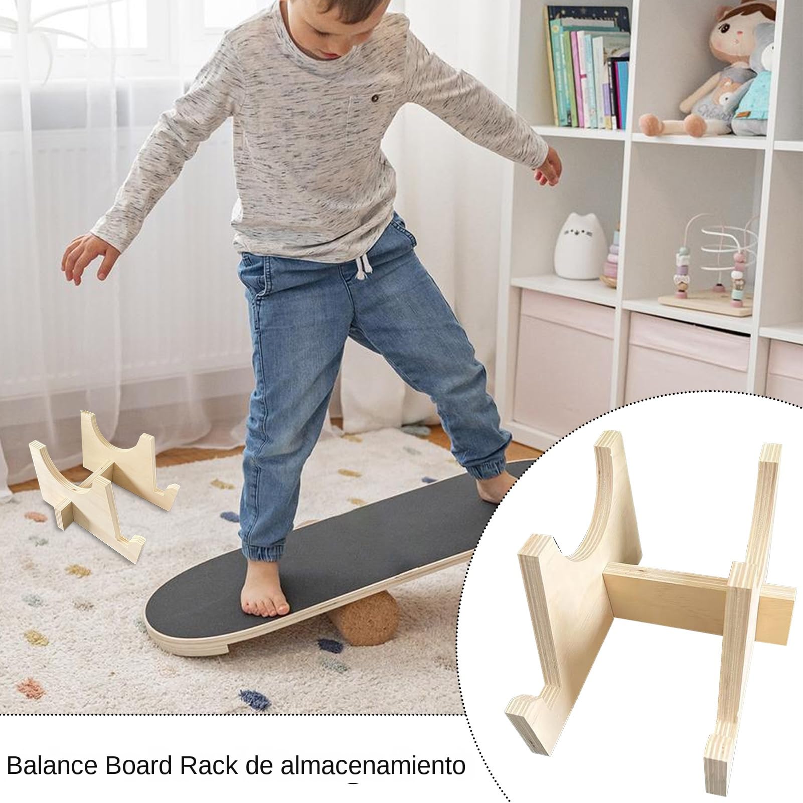 Balance-Board-Halterung – Halterung für Balance Board – Holzständer für Fitnessgeräte zu Hause