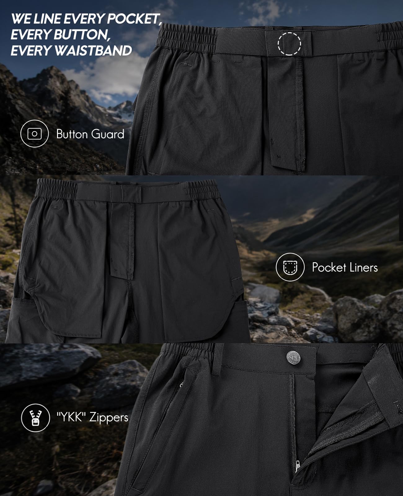 Haimont Damen Wanderhose Leichter Schnelltrocken Cargohose mit 6 Taschen Wasserabweisend