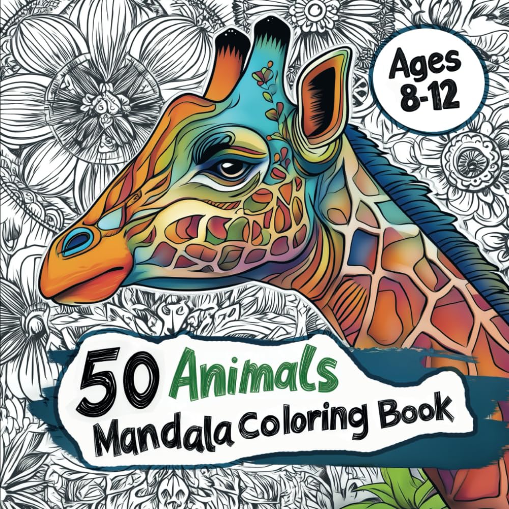 50 Animals Mandala Coloring Book: Relaxing Animal Mandalas to Color and Inspire Creativity | Featuring Lions, Elephants, Flamingos And Many More | For Kids Ages 8-12