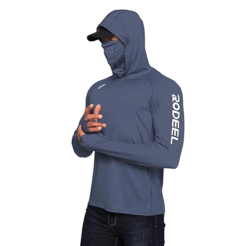 Rodeel Men's UPF 50+ Performance Fishing Hoodie, Long Sleeve Sun