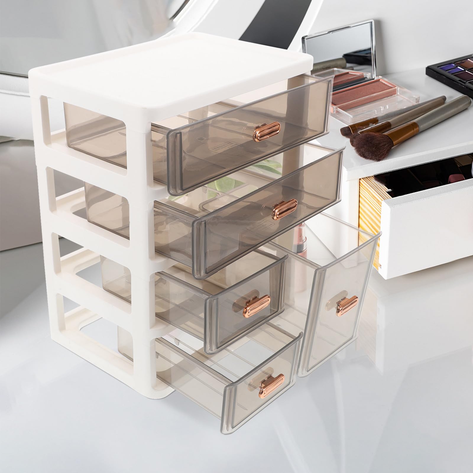 SOLUSTRE Cajones Organizadores con Diseño de Cajones Multilayer de Plástico para Almacenamiento Versátil de Escritorio en Tocadores y Muebles de Oficina