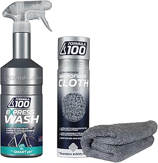 Quick Clean Express Bike Wash & Ultra-Premium Microfiber Cloth – On-the-Go Cleaning & Quality Care for Bicycles & Electric Bikes – Smooth Application to Protect & Preserve Finish