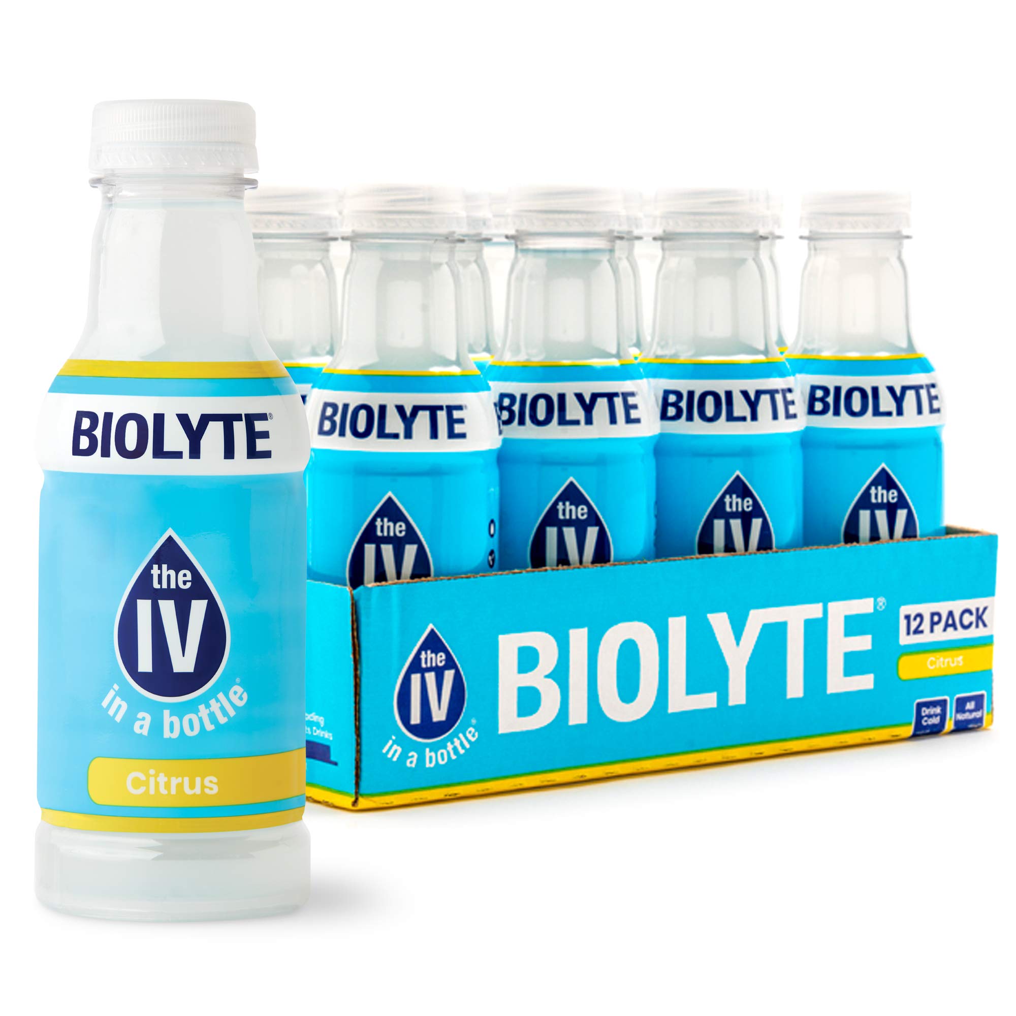BIOLYTE Electrolyte Drink, Citrus 12 pack IV Liquid Bottle for