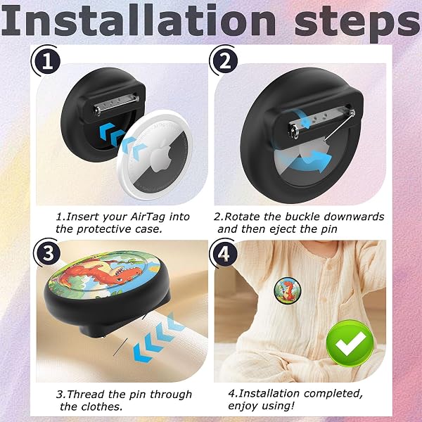 Airtag Holder Hidden Hidden Airtag Case with Pin for Kids, Elderly, Pets, Backpacks, Luggage - 5