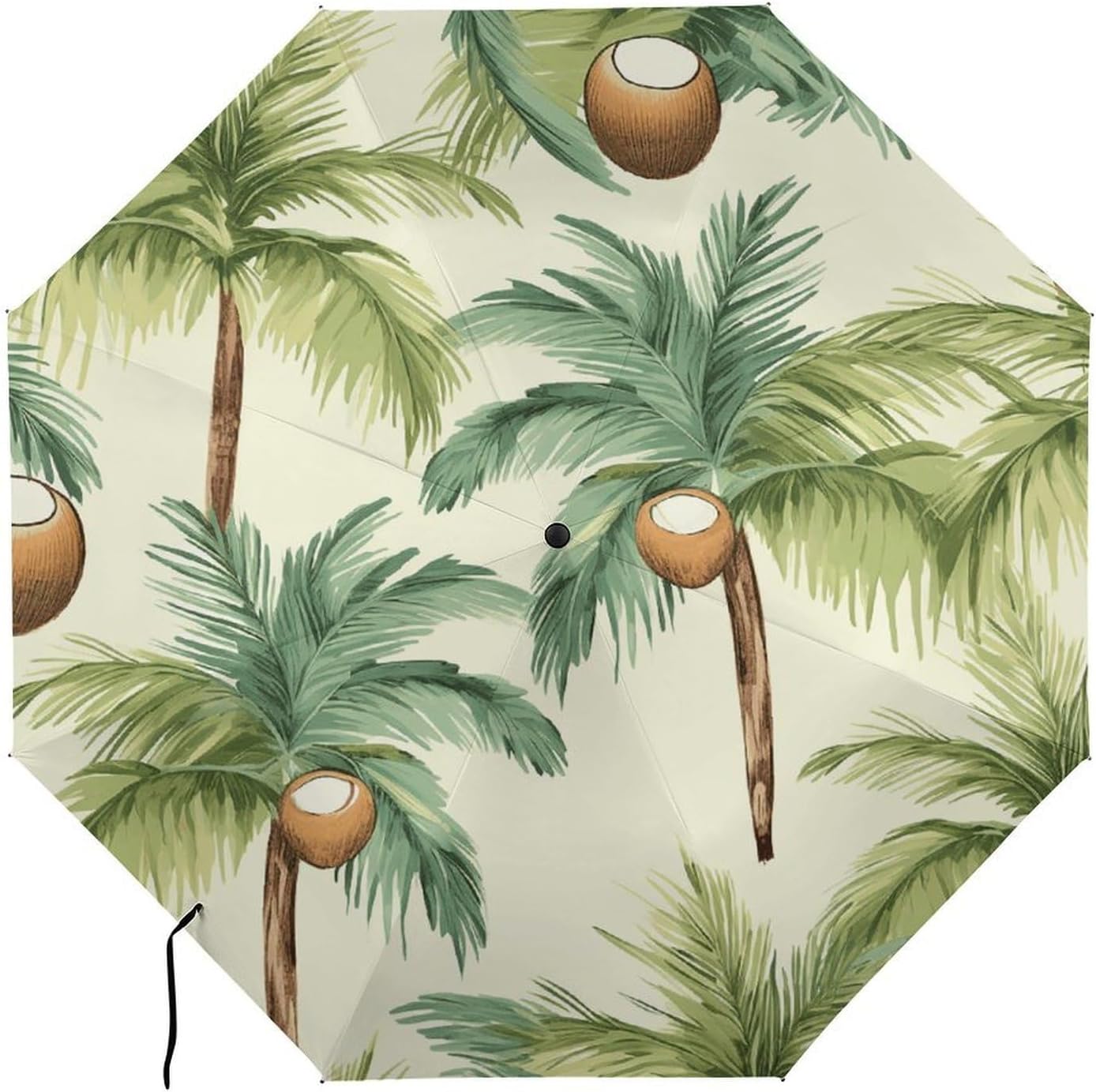 Summer Coconut Tree Umbrella Extra Large Folding, Travel Umbrella Windproof, Compact, Golf Umbrella With Unique Patterns, Fashionable And Beautiful for Men And Women.